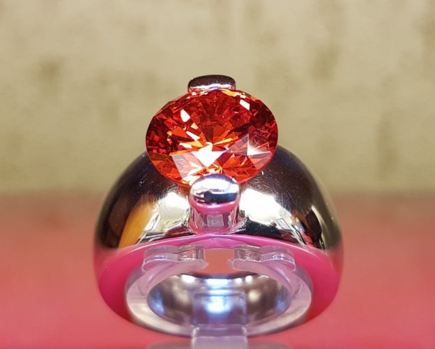 ring zilver zirkonia rood