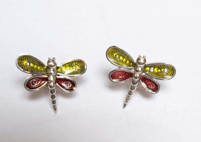 vlinders emaille met zilver